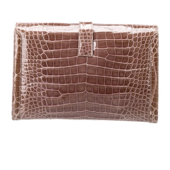 Finesse La Model Python Minaudière alligator crocodile taupe - Picture 3 of 5